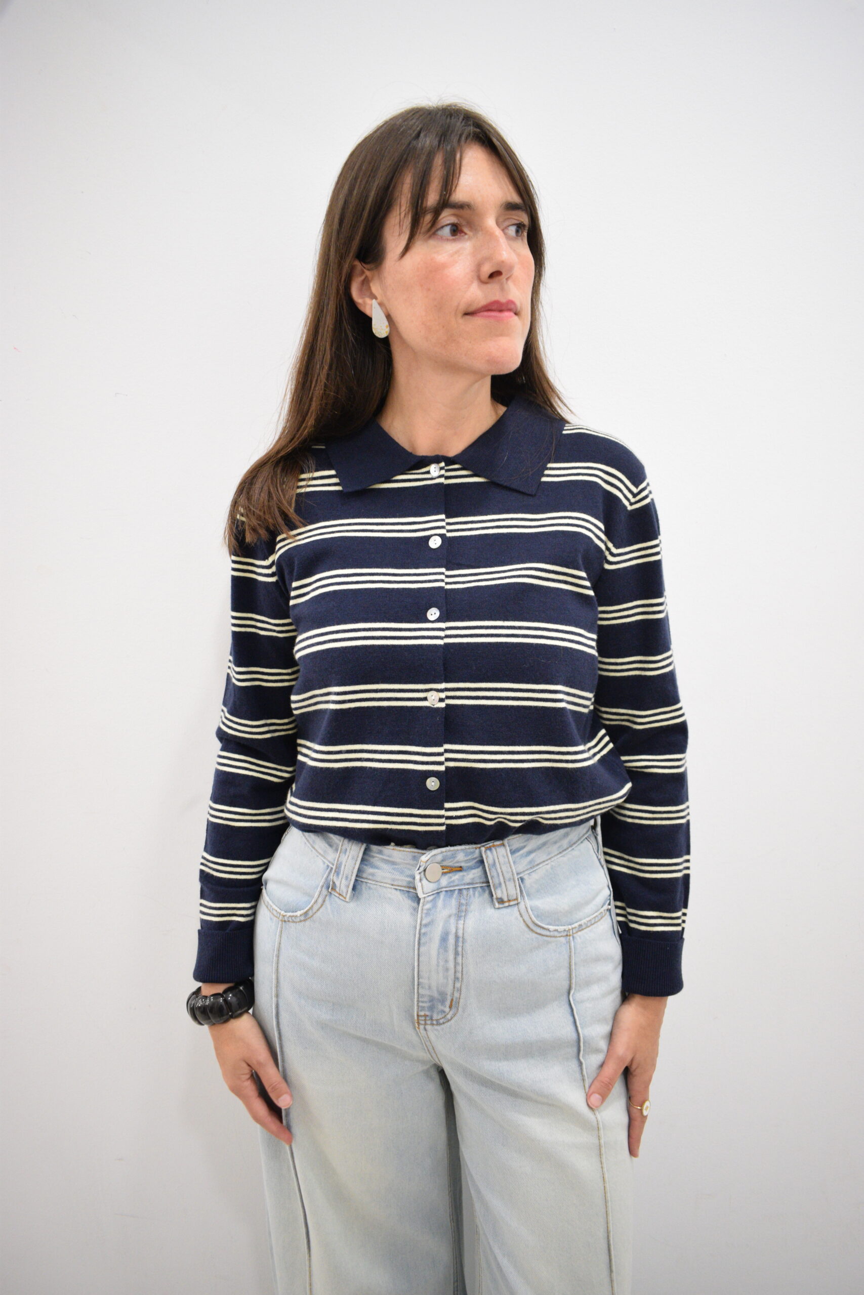 BERRIA/NEW Jersey de rayas azul marino Xabat 3 BERRIA/NEW Jersey de rayas azul marino Xabat - Imagen 2