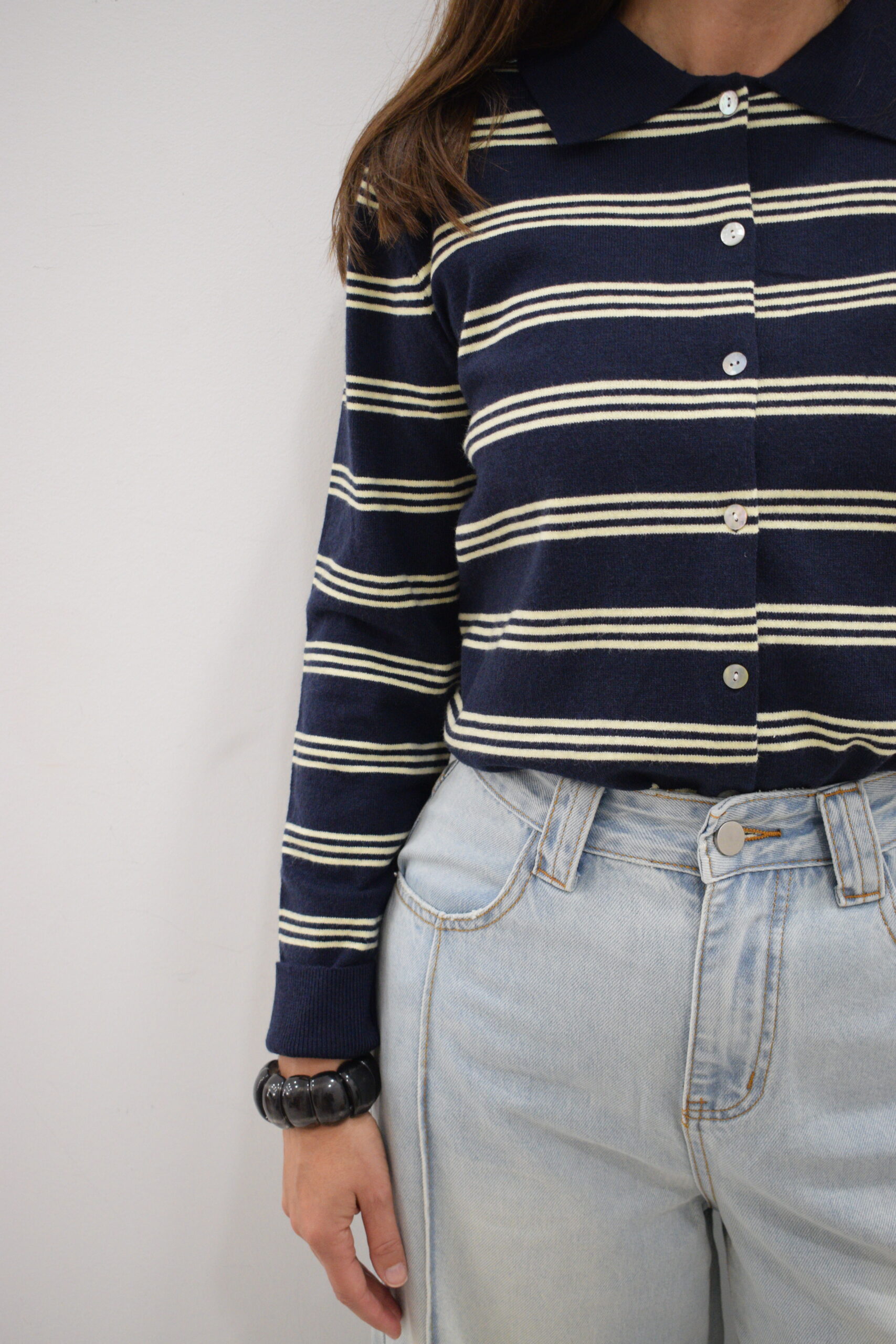 BERRIA/NEW Jersey de rayas azul marino Xabat 4 BERRIA/NEW Jersey de rayas azul marino Xabat - Imagen 3