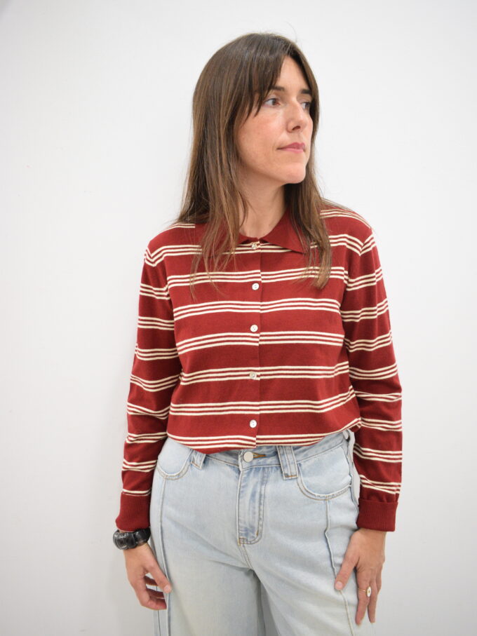 BERRIA/NEW Chaqueta a rayas granate Xabat