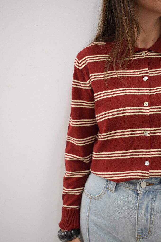 BERRIA/NEW Chaqueta a rayas granate Xabat - Imagen 3
