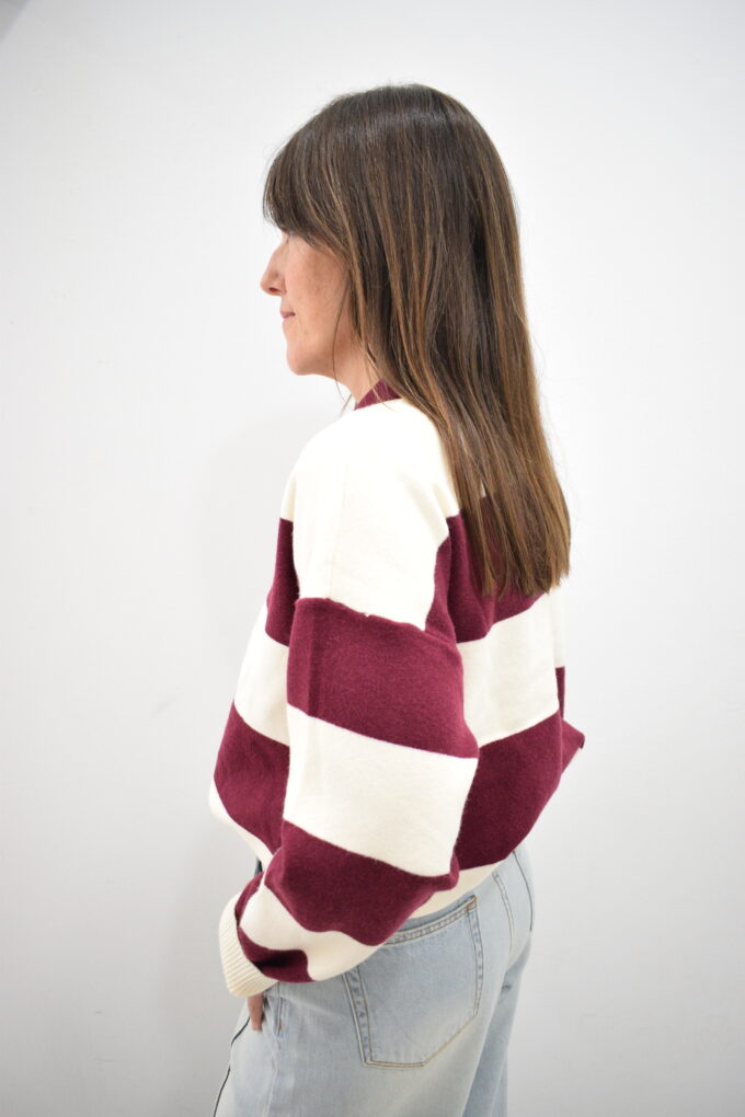 BERRIA/NEW Polo de rayas granate y beige Baba - Imagen 4