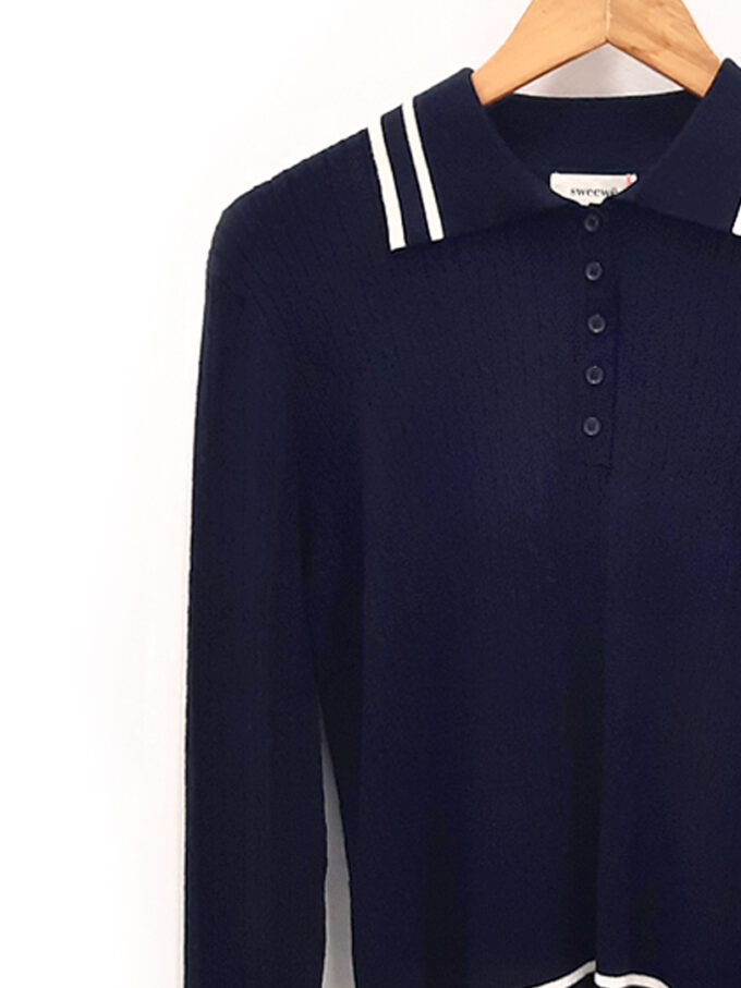 JERSEY azul marino punto botonera