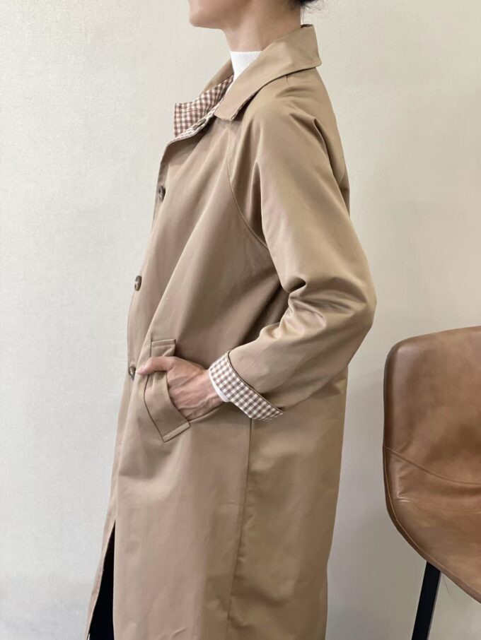 BERRIA/NEW Gabardina camel reversible Helene - Imagen 5