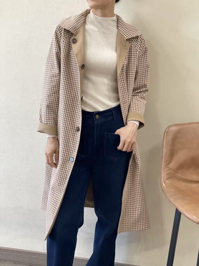 BERRIA/NEW Gabardina camel reversible Helene - Imagen 2