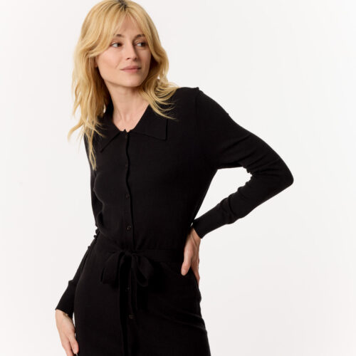 Vestido de punto negro Mera