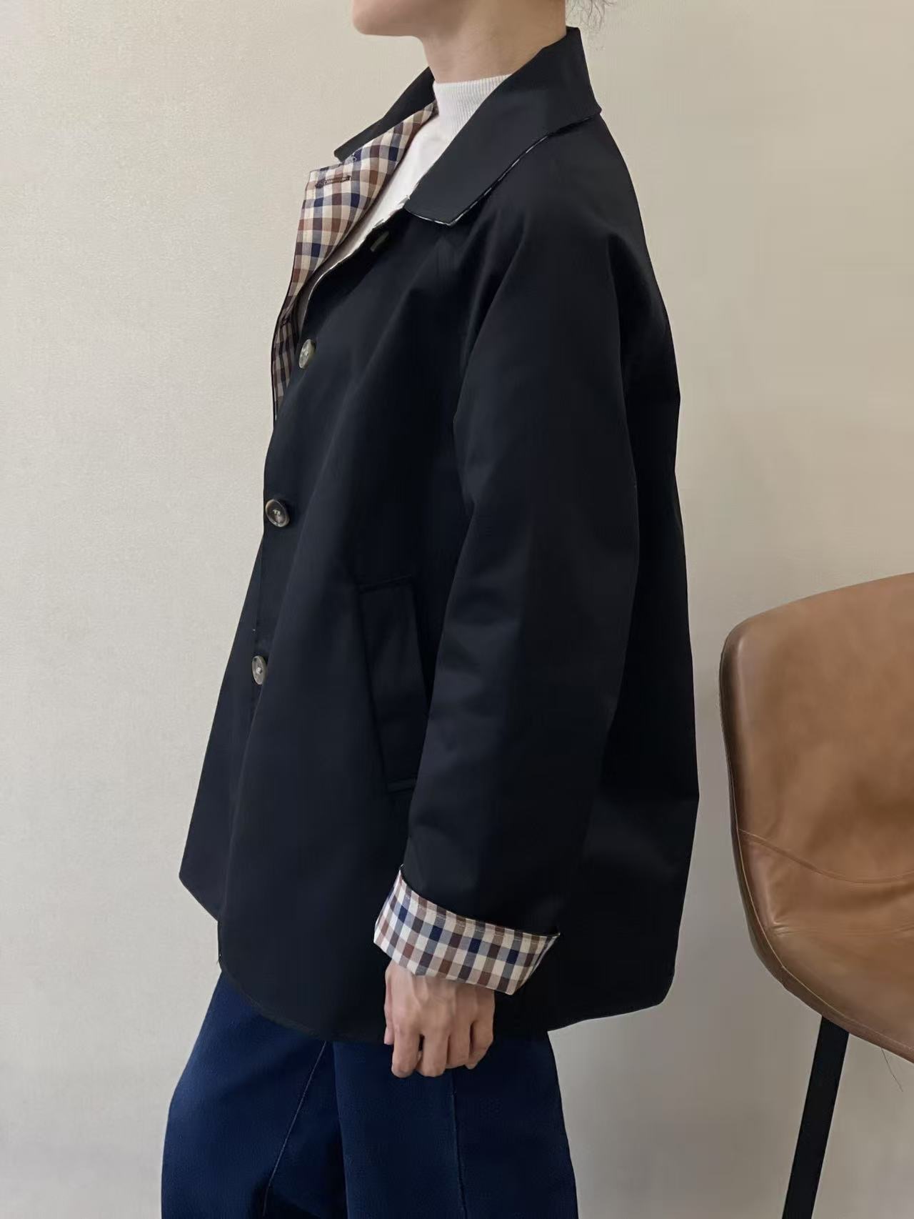 BERRIA/NEW Gabardina negra reversible Morin 7 BERRIA/NEW Gabardina negra reversible Morin - Imagen 6