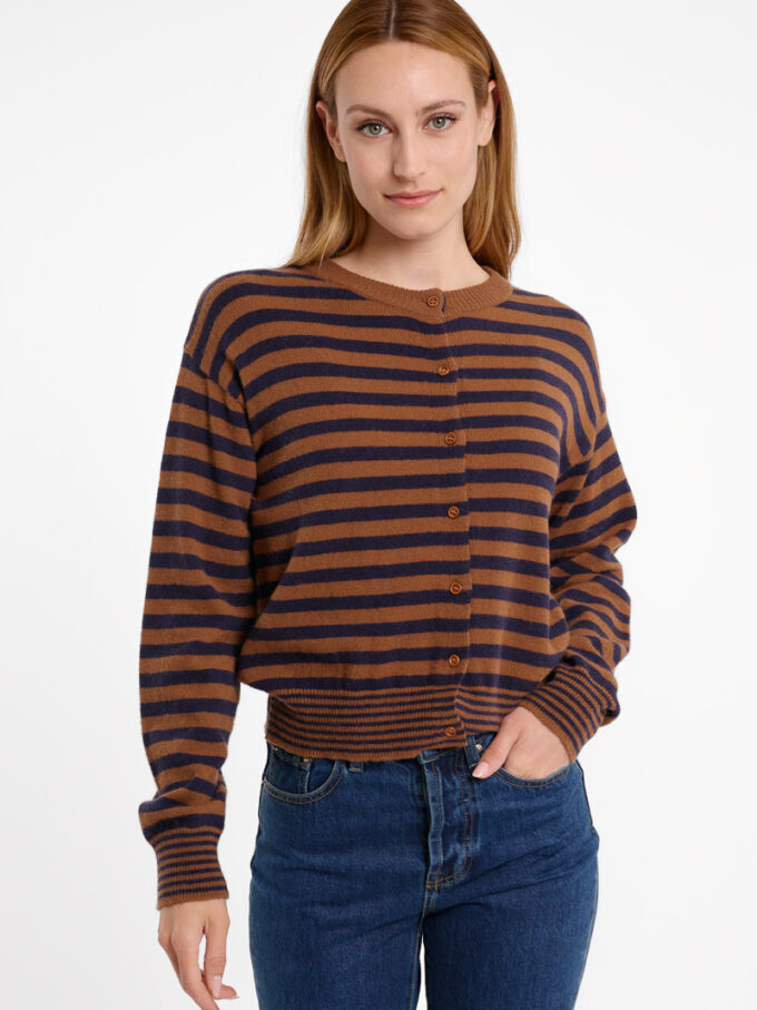 Inicio 18 BERRIA/NEW Chaqueta de rayas marrón y azul marino Olena