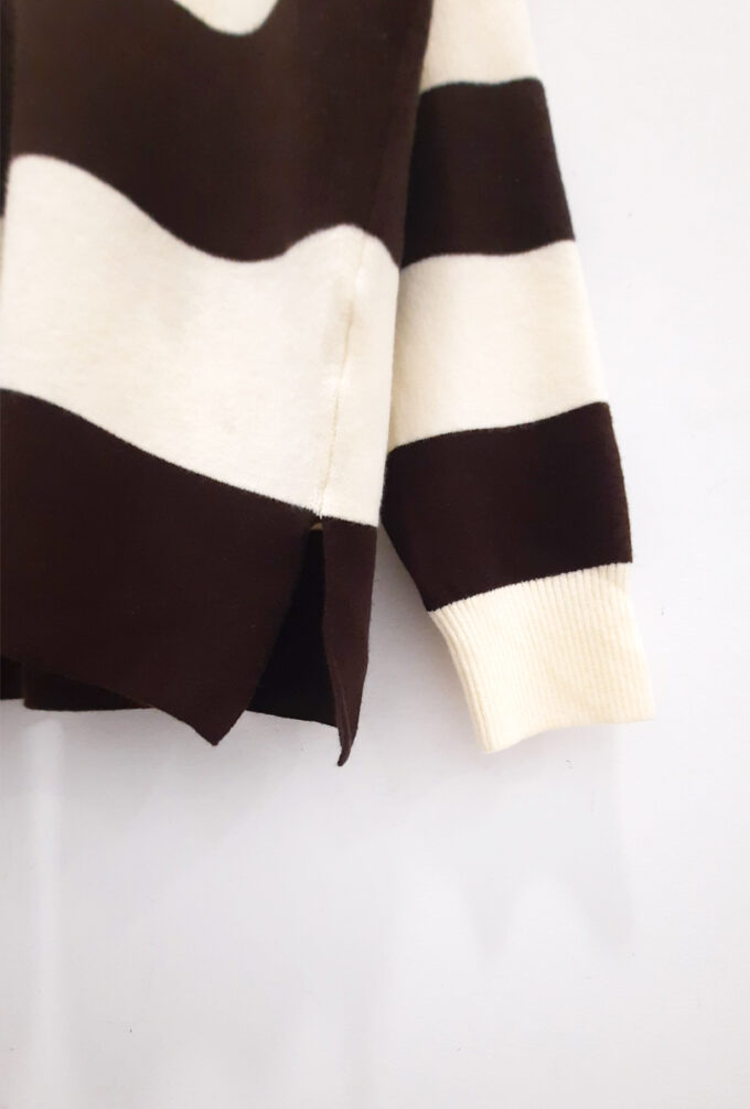 BERRIA/NEW Polo de rayas marrón y beige Baba - Imagen 2