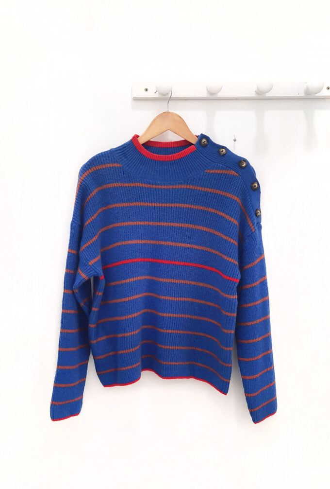 BERRIA/NEW Jersey de rayas azul Matt