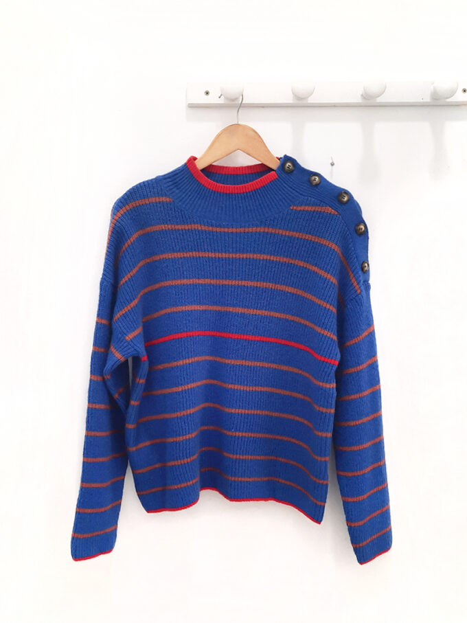 BERRIA/NEW Jersey de rayas azul Matt