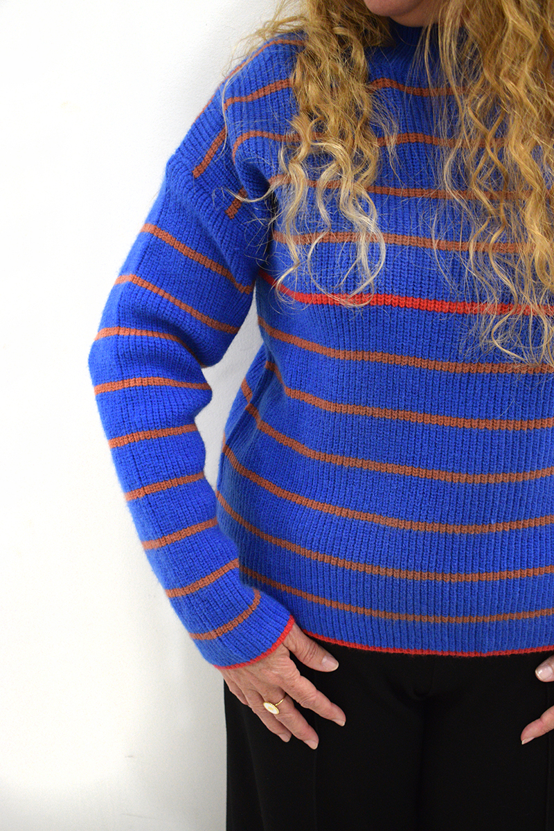 BERRIA/NEW Jersey de rayas azul Matt 4 BERRIA/NEW Jersey de rayas azul Matt - Imagen 3