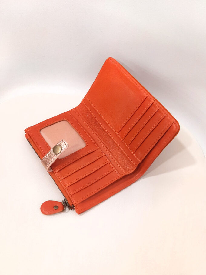 Cartera naranja Ginebra cremallera
