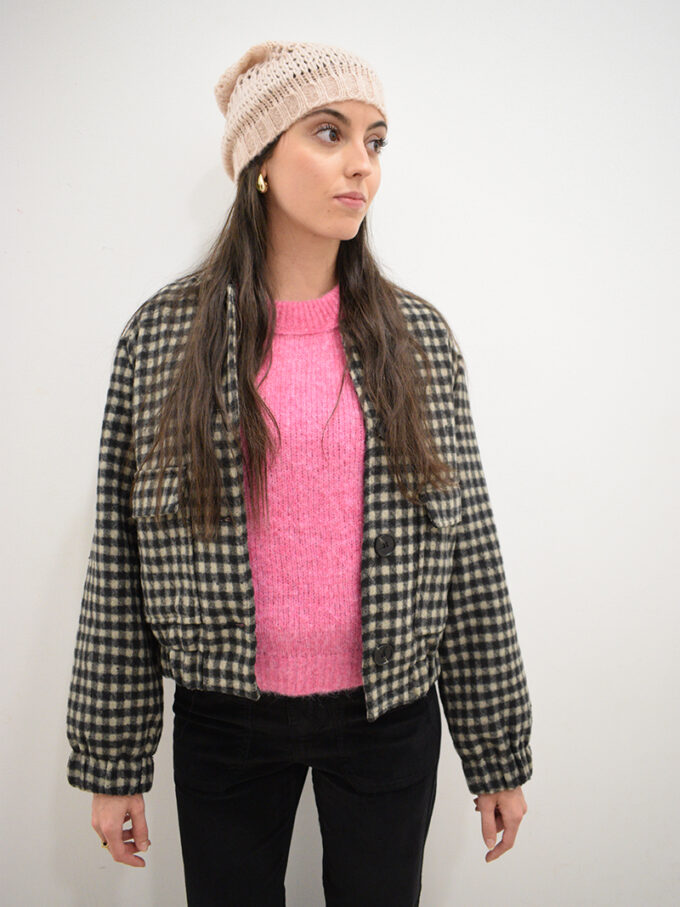 BERRIA/NEW Cazadora gris a cuadros Molly