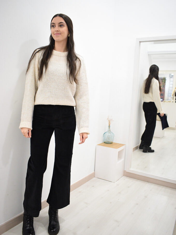 BERRIA/NEW Pantalón de pana negro Derek