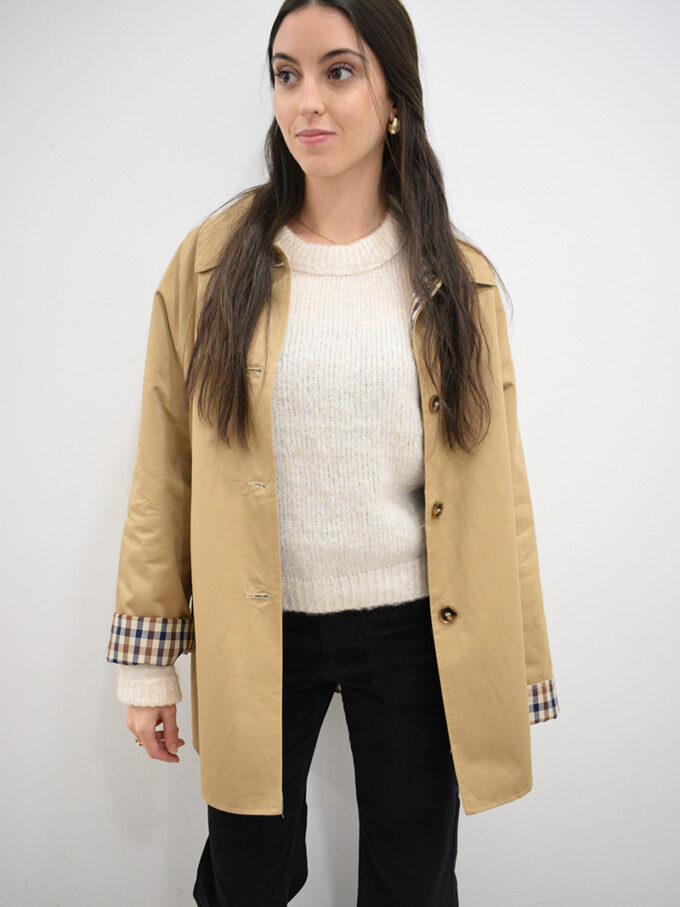 BERRIA/NEW Gabardina camel reversible Morin