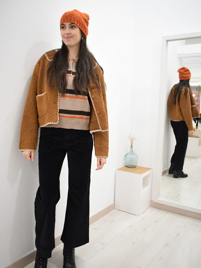 Gorro calado naranja Boheme