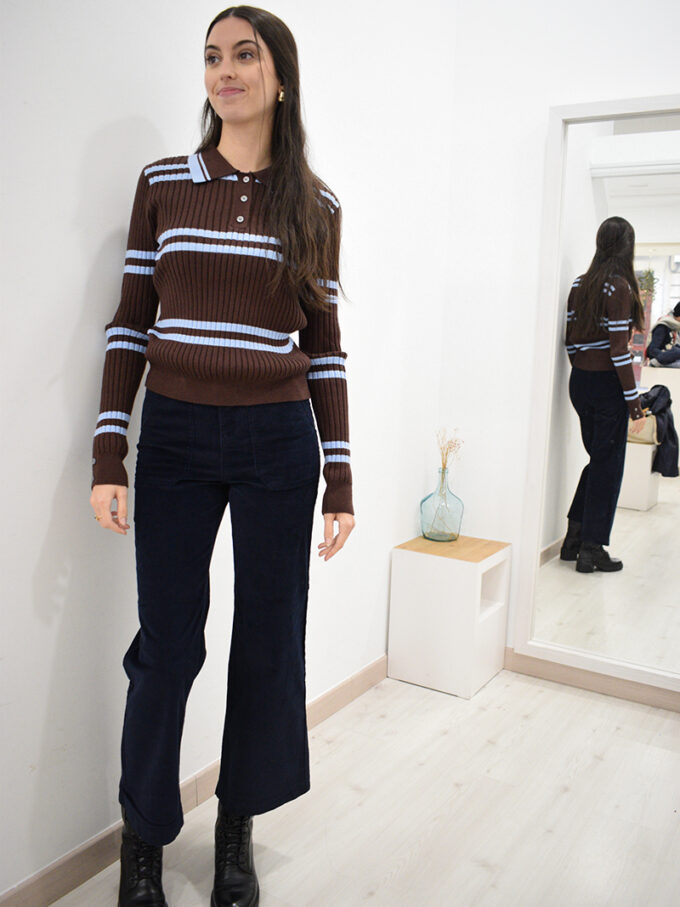 BERRIA/NEW Pantalón de pana azul marino Derek