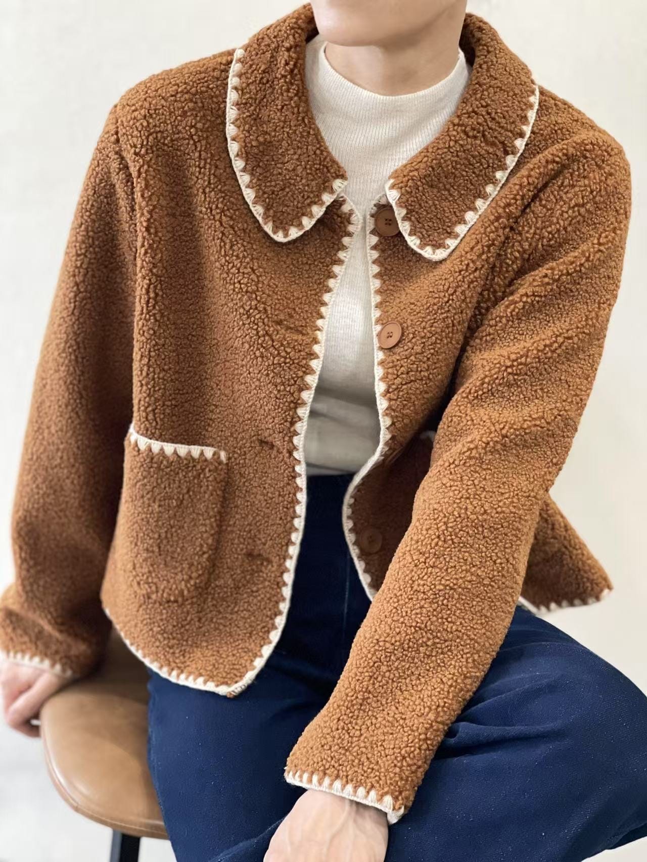 BERRIA/NEW Cazadora borreguito marrón Miriam 4 BERRIA/NEW Cazadora borreguito marrón Miriam - Imagen 3