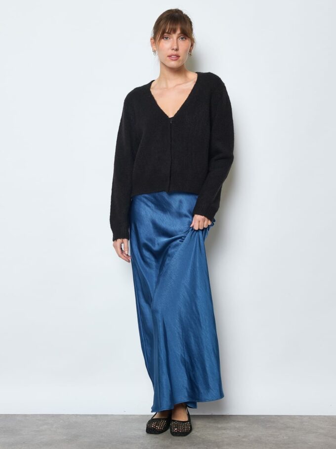 Chaqueta negra de punto Kate