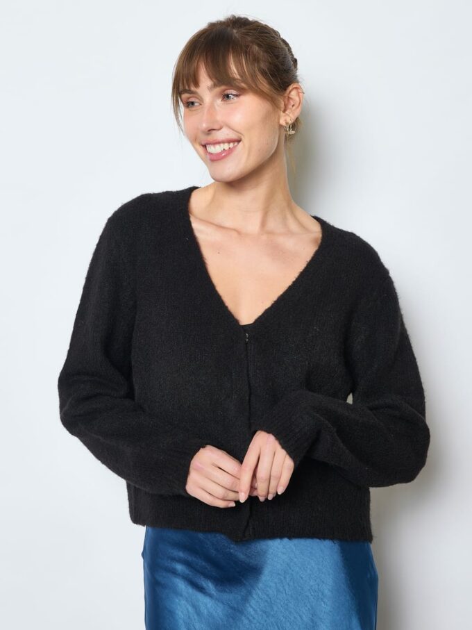 Chaqueta negra de punto Kate