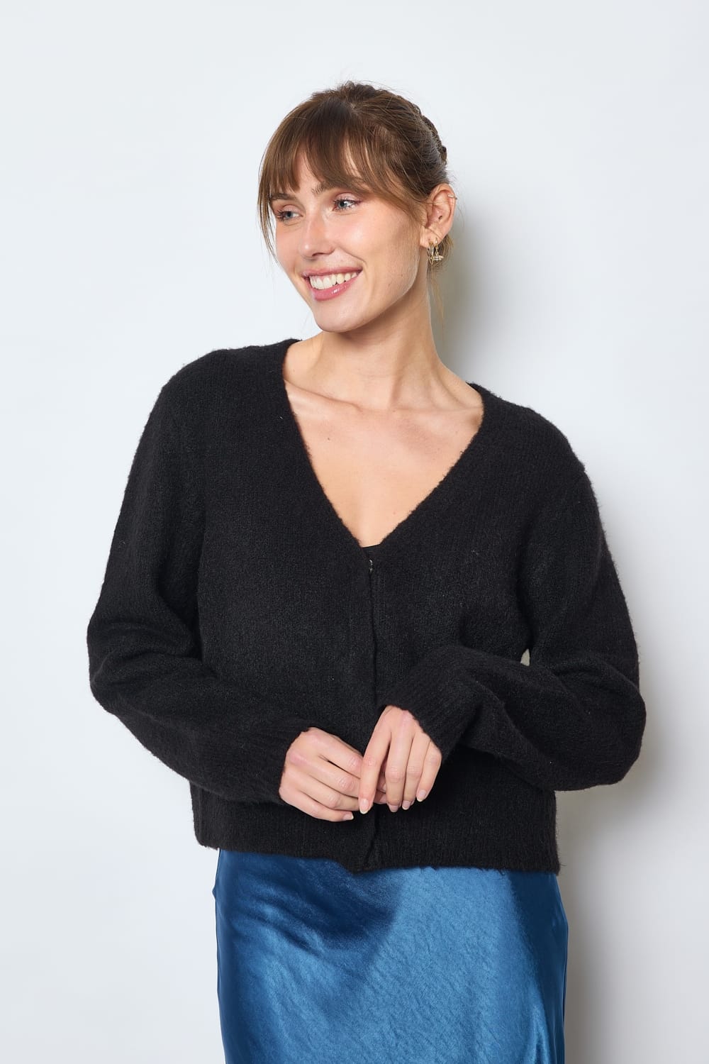 Chaqueta negra de punto Kate