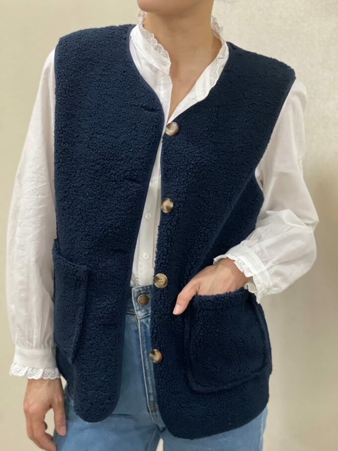 BERRIA/NEW Chaleco borreguillo azul marino Uri