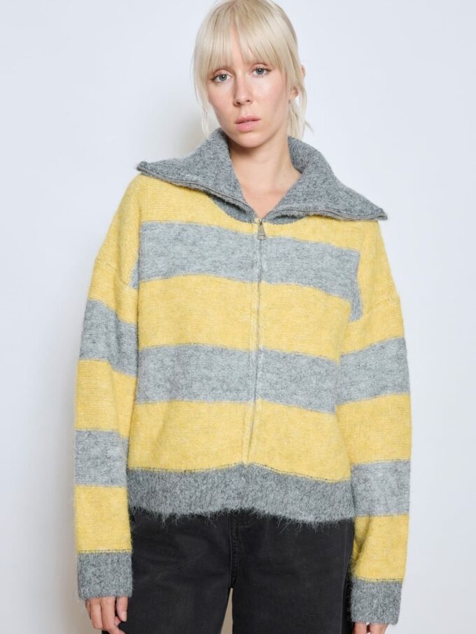 BERRIA/NEW Chaqueta de punto amarillo y gris Jazmín