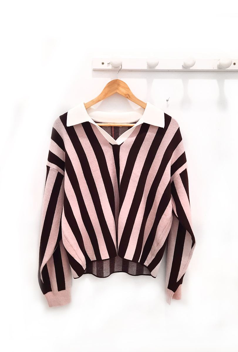 JERSEY rayas marron rosa Cosmo