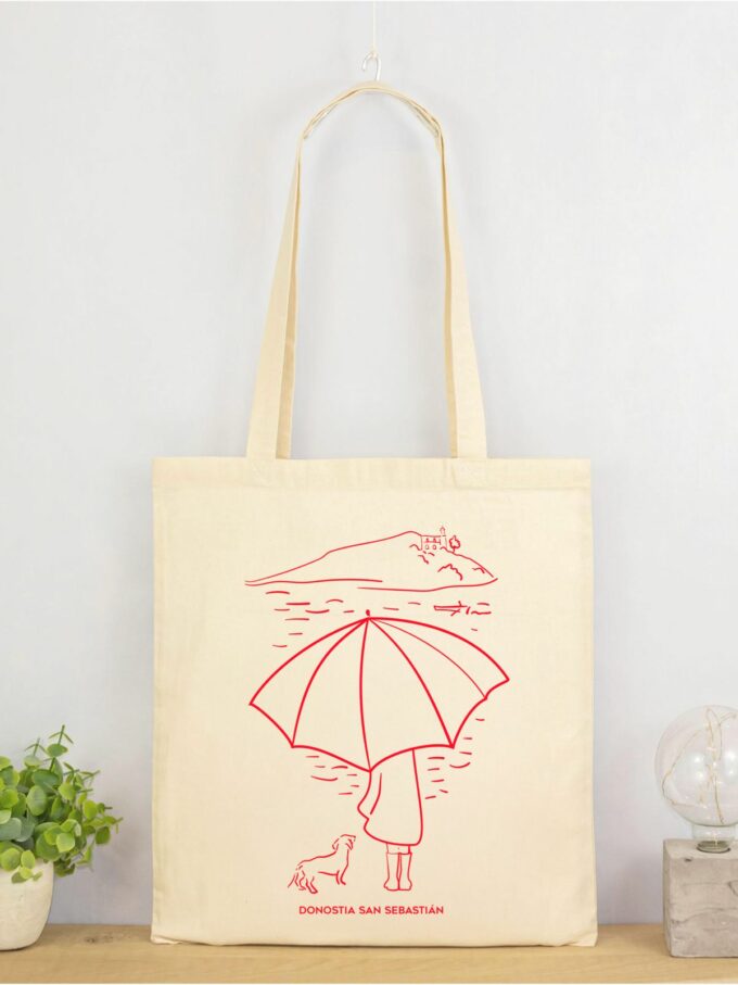 Totebag paraguas color crudo