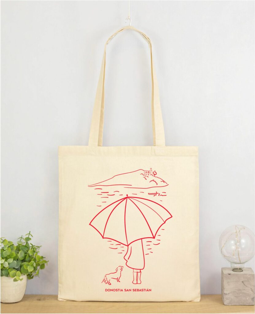Totebag paraguas color crudo