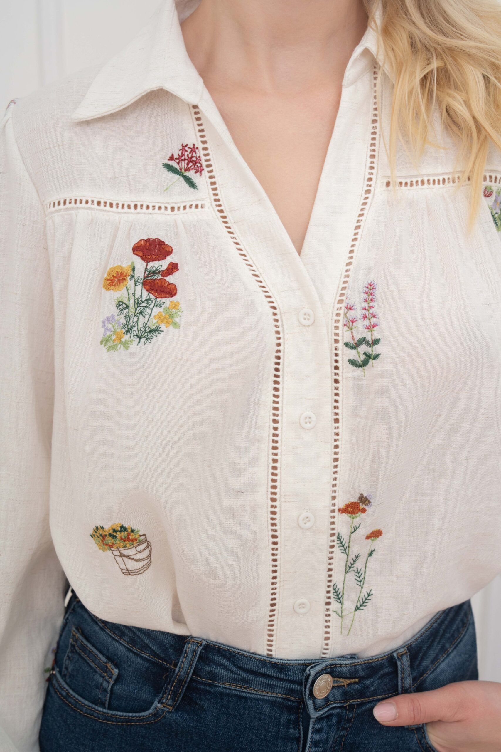 BERRIA/NEW Camisa floreada color crudo Megumi 5 BERRIA/NEW Camisa floreada color crudo Megumi - Imagen 4