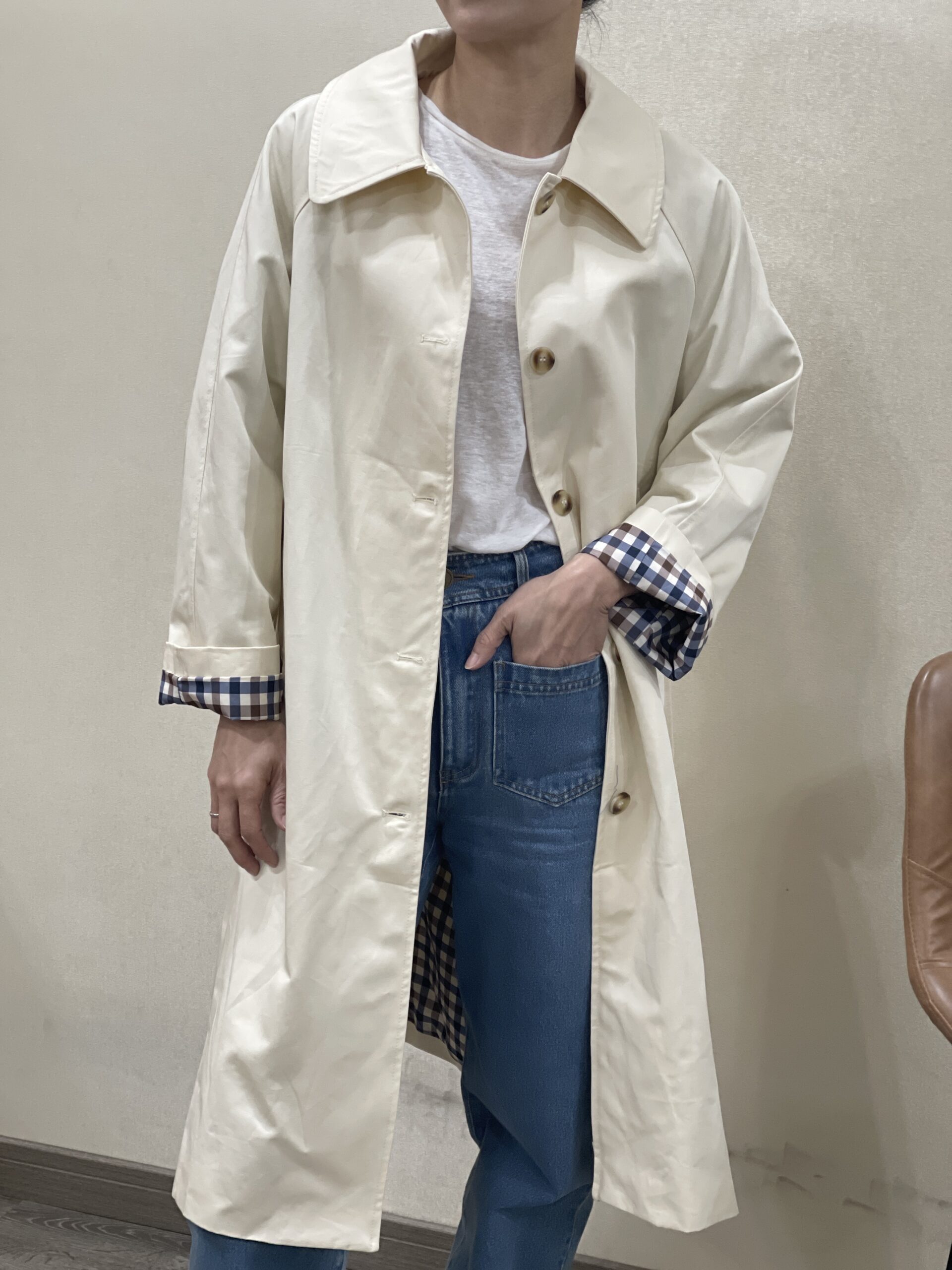 Gabardina crudo Benedetta