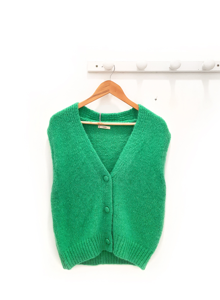 Chaleco verde Funny cuello pico