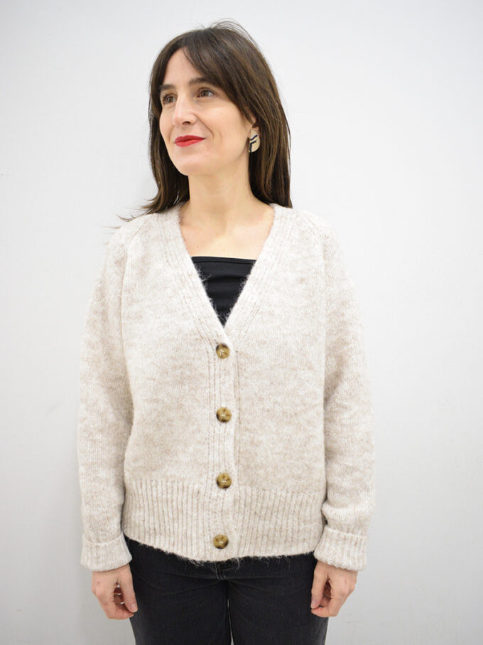 Chaqueta beige Greta de punto