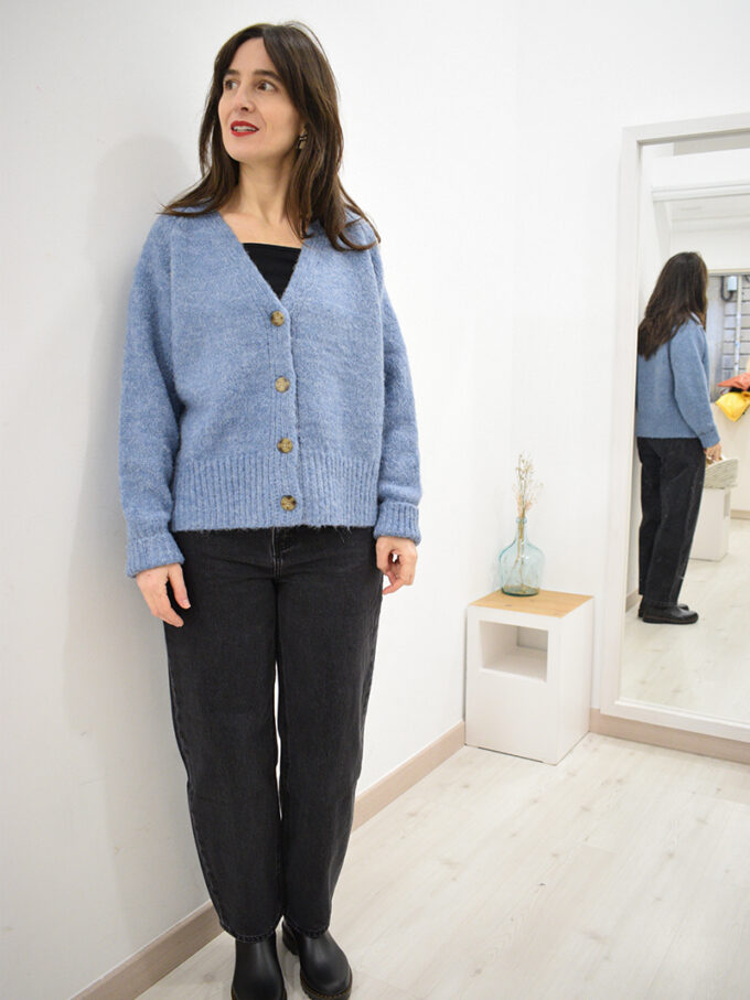 Chaqueta azul Greta de punto