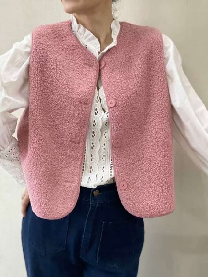 Chaleco borreguillo rosa palo Jerome