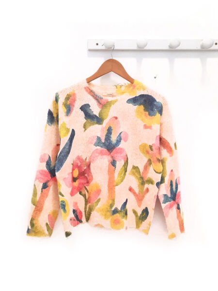 JERSEY fondo crudo con estampado Spring