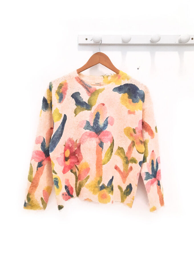 JERSEY fondo crudo con estampado Spring