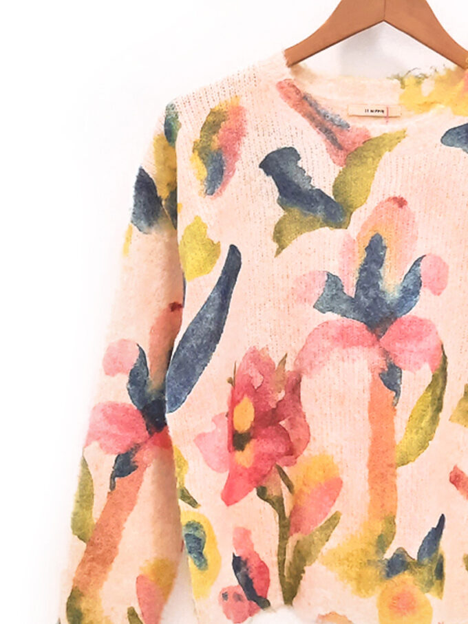 JERSEY fondo crudo con estampado Spring