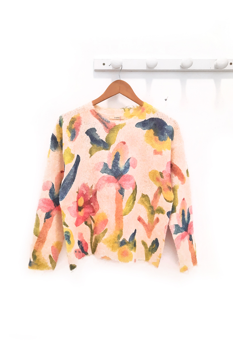 JERSEY fondo crudo con estampado Spring