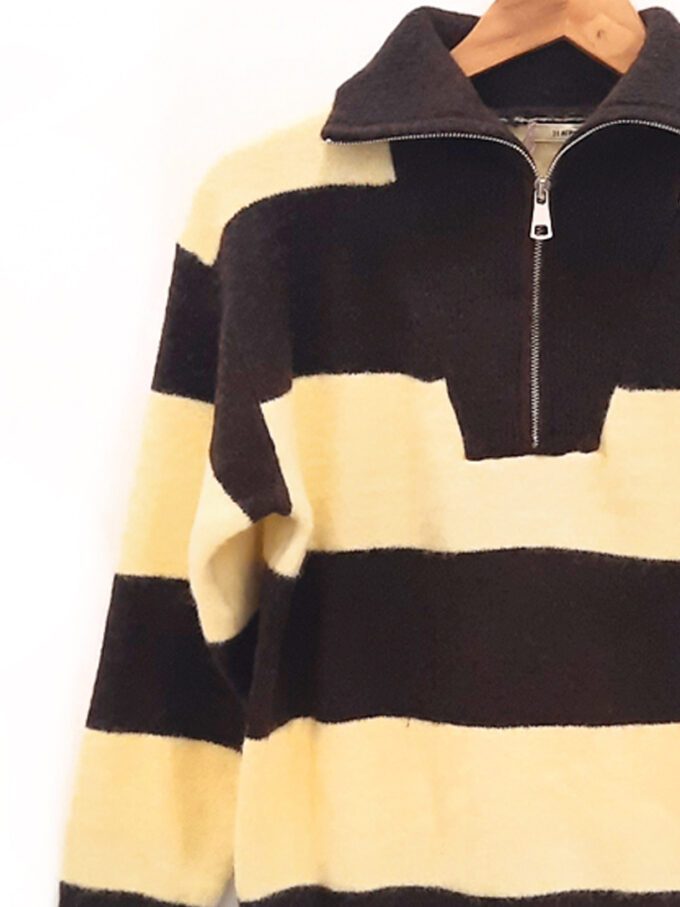 Jersey a rayas marrón y amarillo Samuel cuello alto