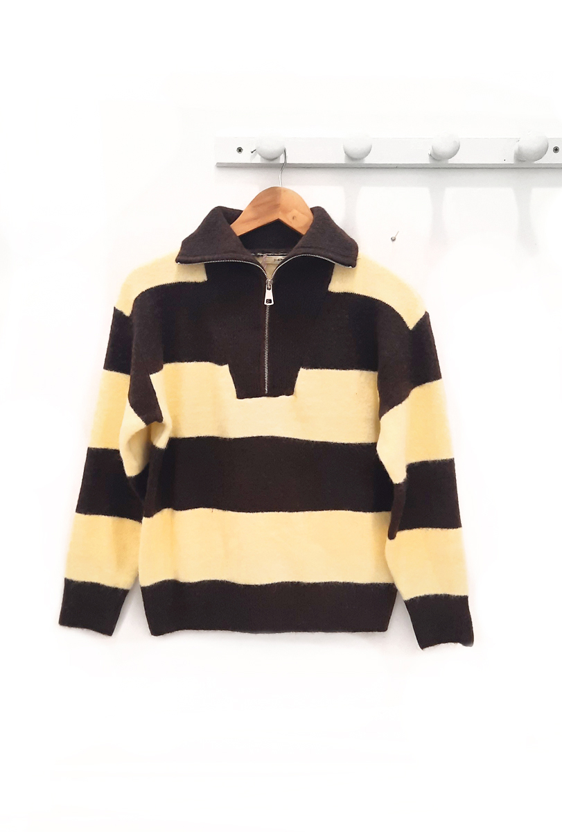 Jersey a rayas marrón y amarillo Samuel