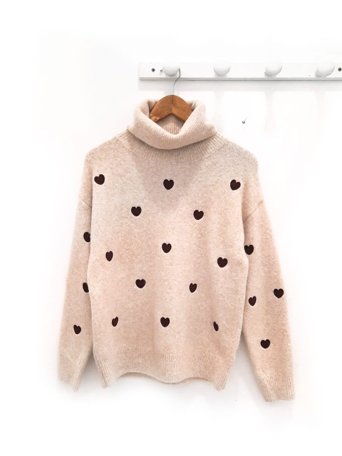 Jersey de cuello vuelto beige Luján