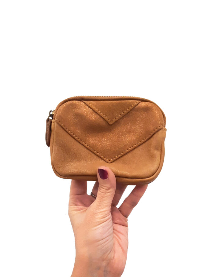 Monedero camel Dos cremalleras