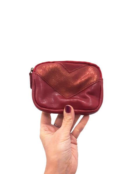 Monedero rojo dos cremalleras