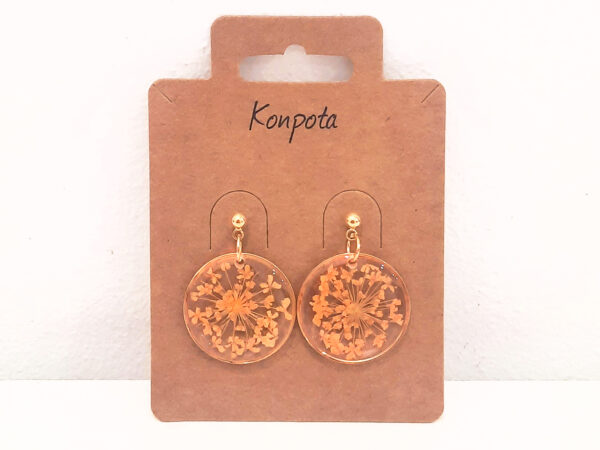 Ropa 268 Pendientes redondos Heliance naranja resina