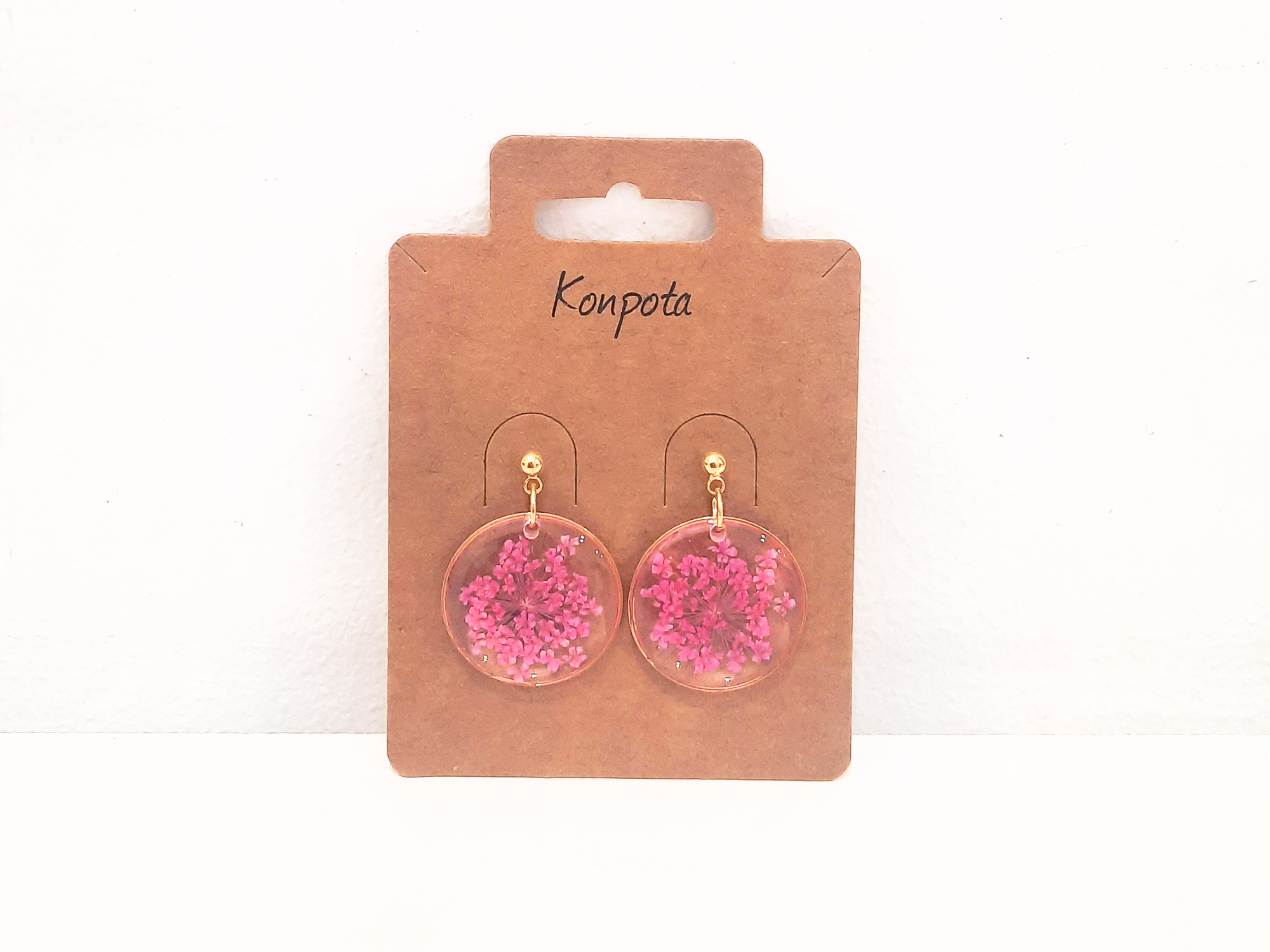 Pendientes redondos Heliance rosa