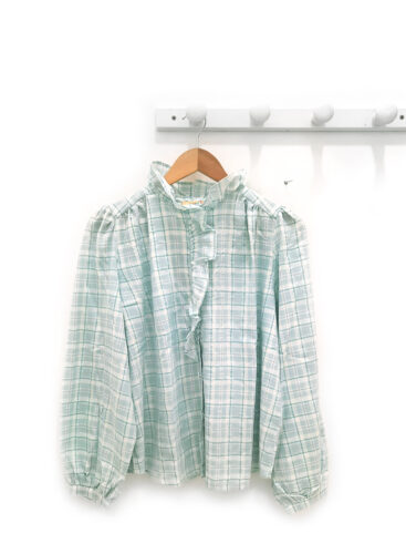 Blusa a cuadros aguamarina Mavis chorreras