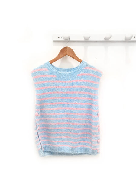 Chaleco de rayas azul y rosa Calixto
