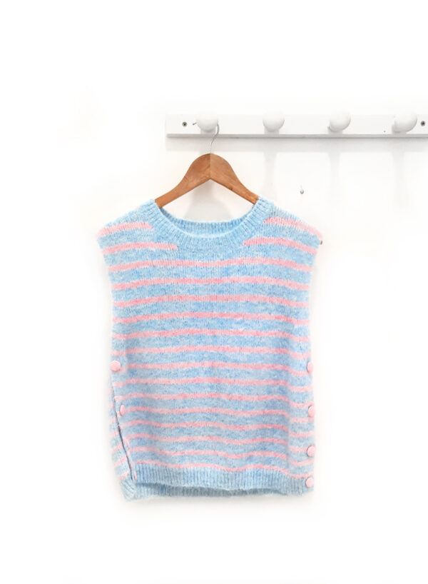 Chaleco de rayas azul y rosa Calixto